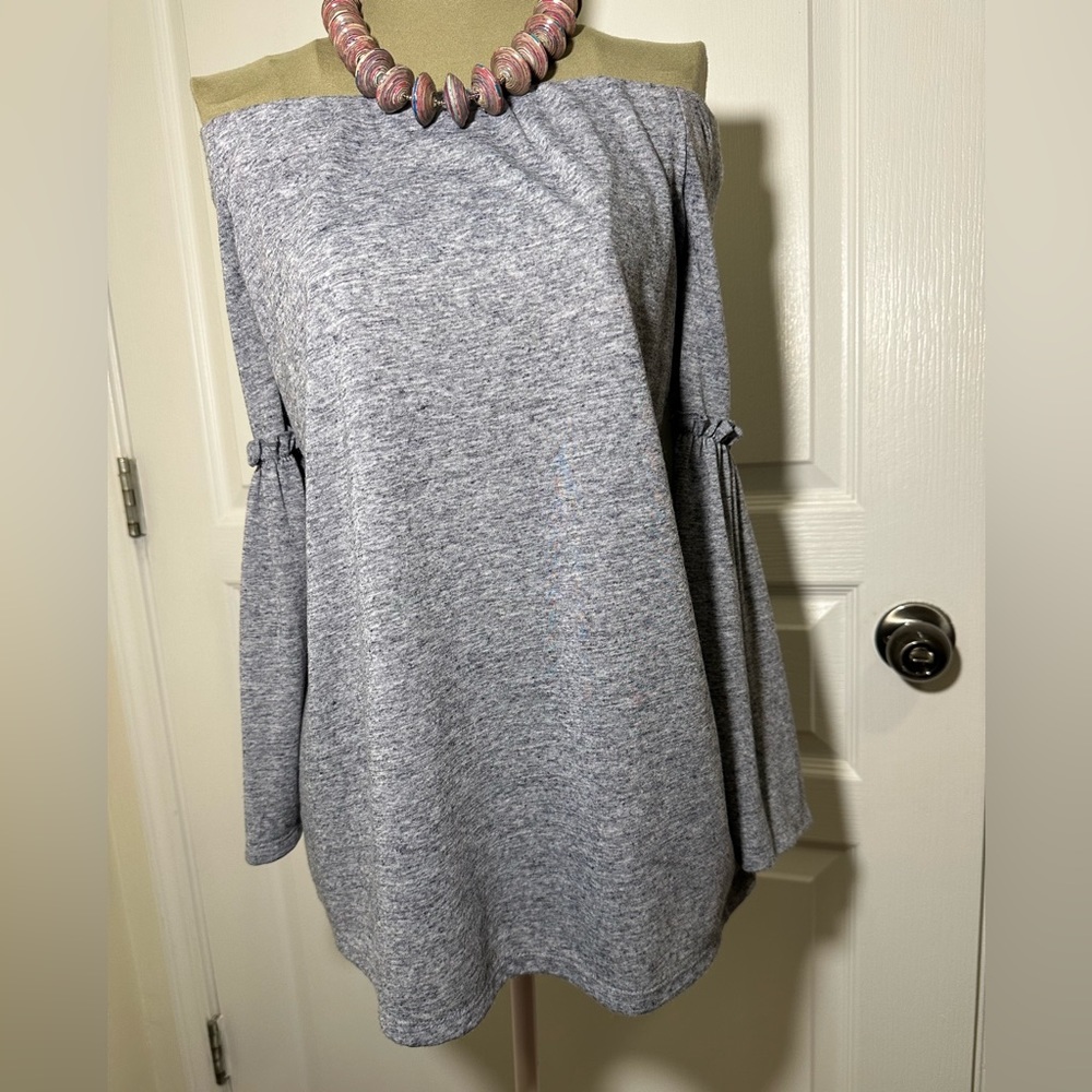 Halston Off-the-Shoulder Top w/Ruffled Sleeve